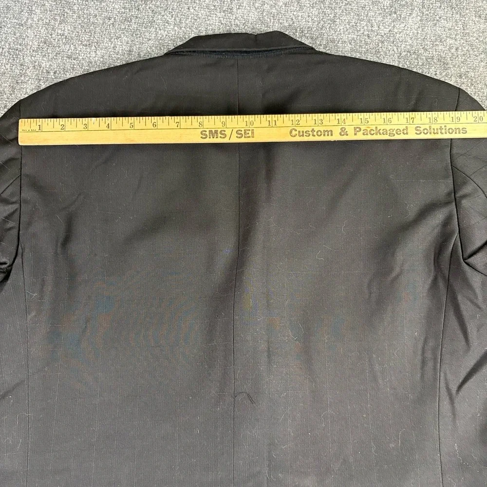 Caravelli Sport Coat Men's 42R Black Windowpane Y2K Superior 150s Hand Tailored